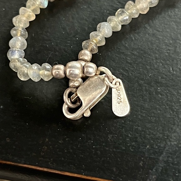 Doug Paulus India Sterling Silver 925 Labradorite Cross Pendant Bead Necklace - Picture 8 of 16